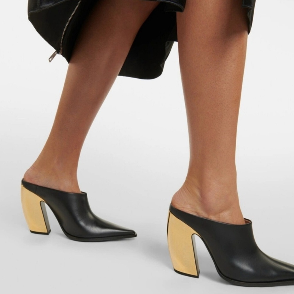 $1550 Bottega Veneta Tex leather mules size 37.5 - Picture 3 of 13